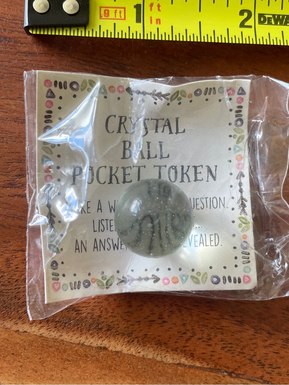 NATURAL LIFE Clear Crystal Ball Pocket Token Good Luck Charm